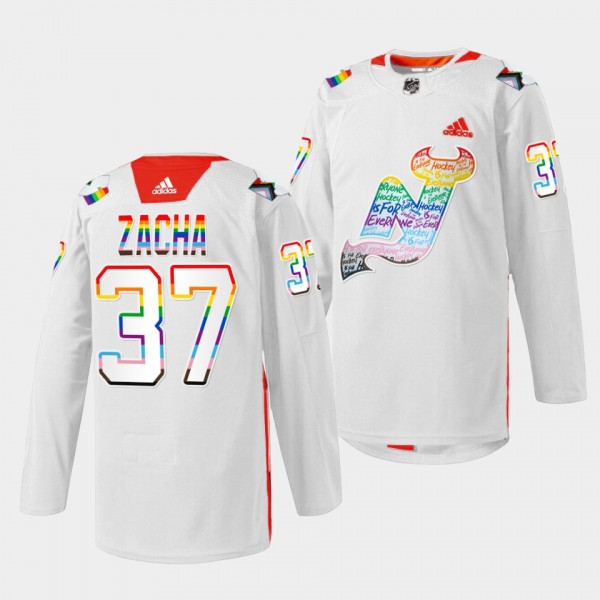 Pavel Zacha New Jersey Devils LGBTQ Pride Night 20...