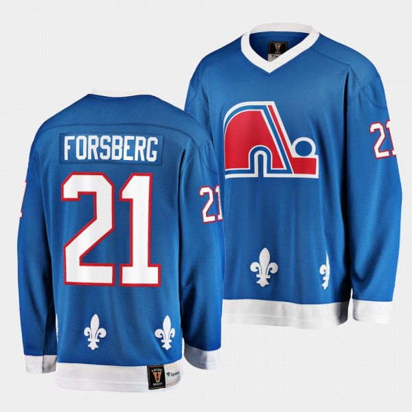 Peter Forsberg Quebec Nordiques Retired Player Blu...