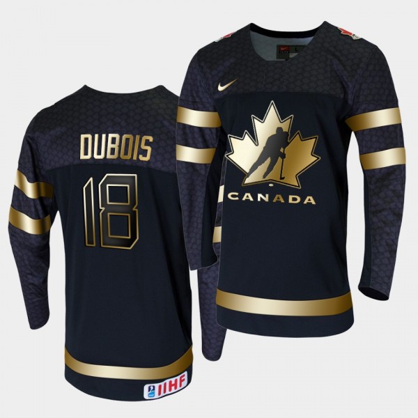 Canada Pierre-Luc Dubois 2020 IIHF World Ice Hockey Black Golden Limited Edition Jersey