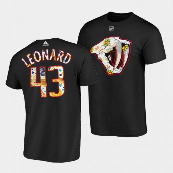 Nashville Predators Hispanic Heritage 2022 John Leonard #43 Black T-Shirt