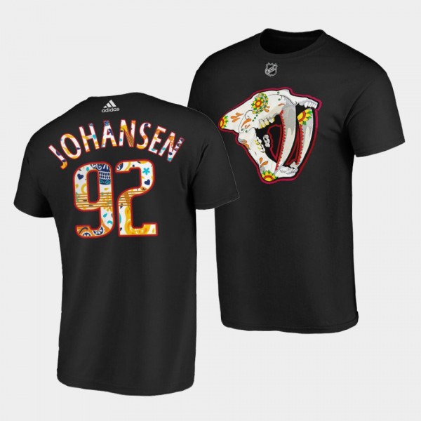 Nashville Predators Hispanic Heritage 2022 Ryan Johansen #92 Black T-Shirt