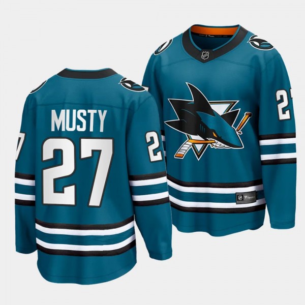 San Jose Sharks Quentin Musty 2023 NHL Draft Teal Home Jersey Premier Breakaway