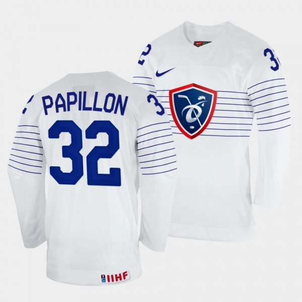 France 2022 IIHF World Championship Quentin Papillon #32 White Jersey Home