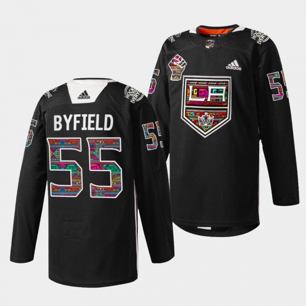 Quinton Byfield Los Angeles Kings Black History Month 2022 Black Warmup Jersey