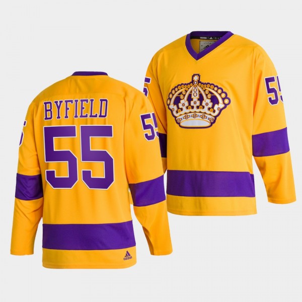 Quinton Byfield Los Angeles Kings 2022 Team Classics Gold Jersey Throwback