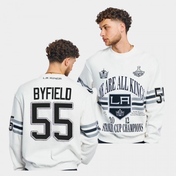 Los Angeles Kings Quinton Byfield We Are All Kings #55 White Crew Sweatshirt