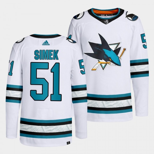 Radim Simek #51 San Jose Sharks 2022-23 Away White Jersey Primegreen Authentic