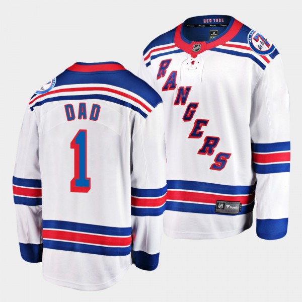 Greatest Dad New York Rangers White Jersey 2022 Fa...