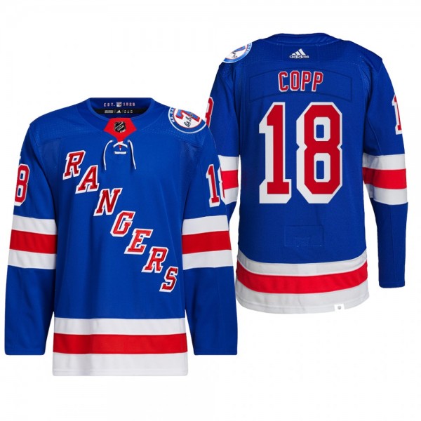 New York Rangers 2022 Home Jersey Andrew Copp Blue...