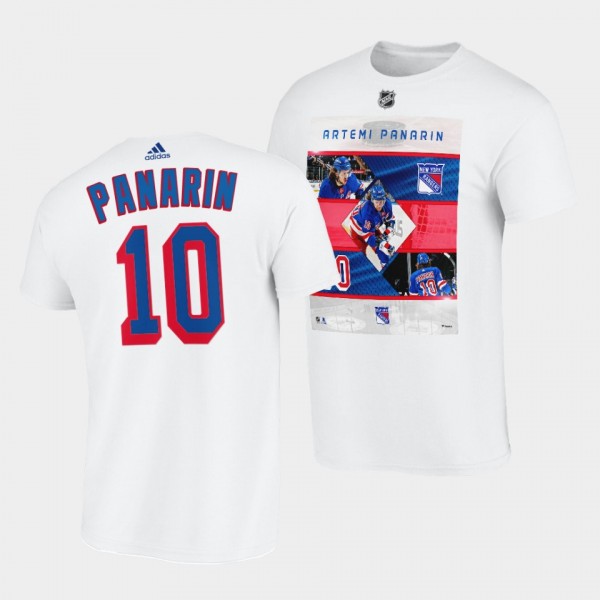 New York Rangers Artemi Panarin Player photo Stars HighligHihts T-Shirt #10 White