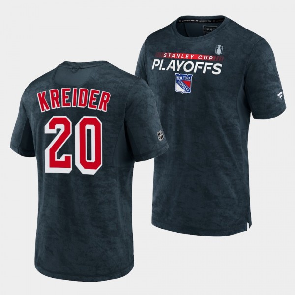 Chris Kreider New York Rangers 2022 Stanley Cup Playoffs Authentic Pro Charcoal T-Shirt