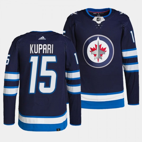 Rasmus Kupari Winnipeg Jets Home Navy #15 Authenti...