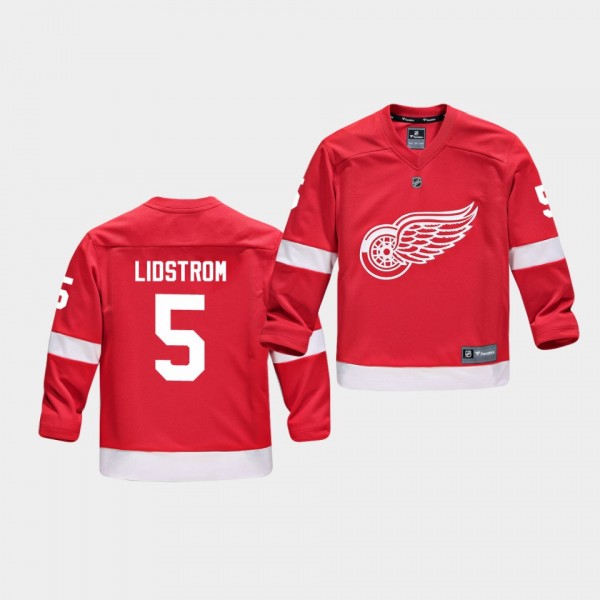 Youth Jersey Nicklas Lidstrom #5 Detroit Red Wings...