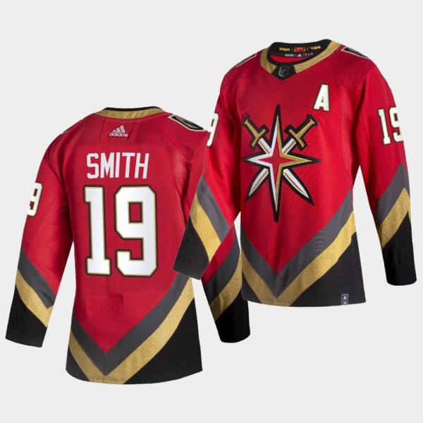 Vegas Golden Knights 2021 Reverse Retro Reilly Smith Red Authentic Jersey