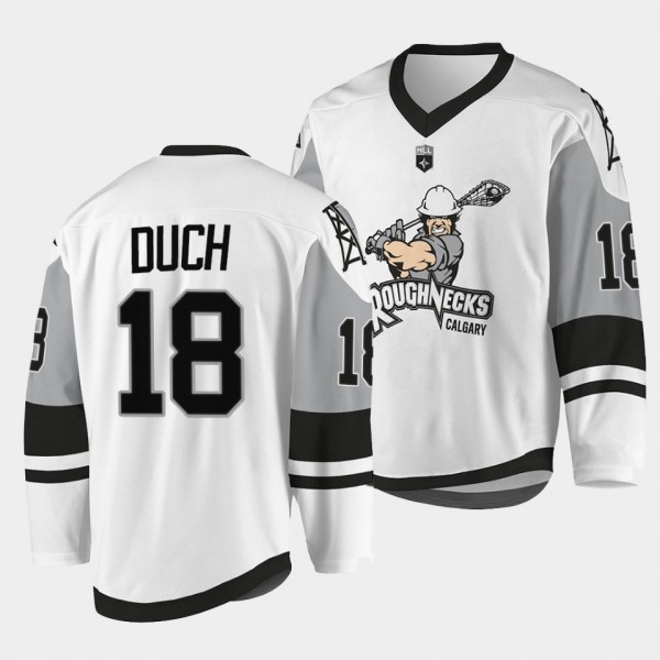 NLL Rhys Duch Calgary Roughnecks 2021-22 Sublimated White Jersey