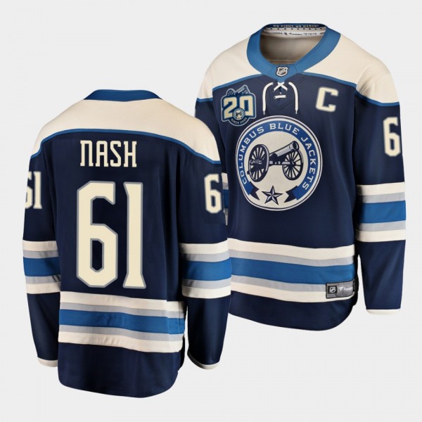 Rick Nash Blue Jackets #61 Retired Number Jersey Blue 20th Anniversary