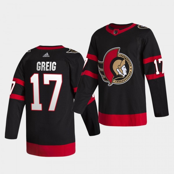 Ridly Greig #17 Senators 2020 NHL Draft Home Authentic Black Jersey