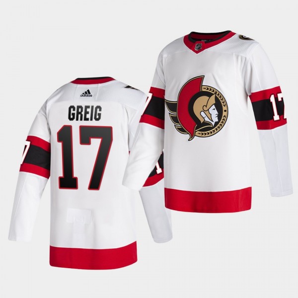 Ridly Greig #17 Senators 2020 NHL Draft Away Authentic White Jersey