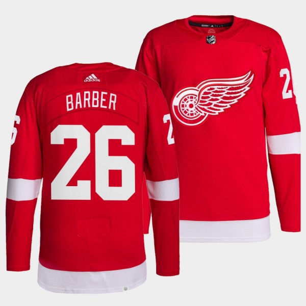 Riley Barber Red Wings Home Red Jersey #26 Authent...