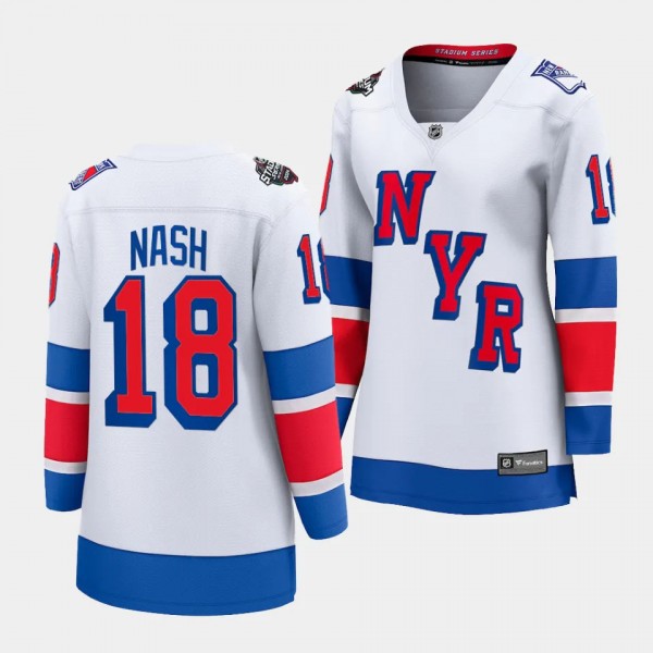 New York Rangers Riley Nash 2024 NHL Stadium Series Breakaway Player Women White Jersey