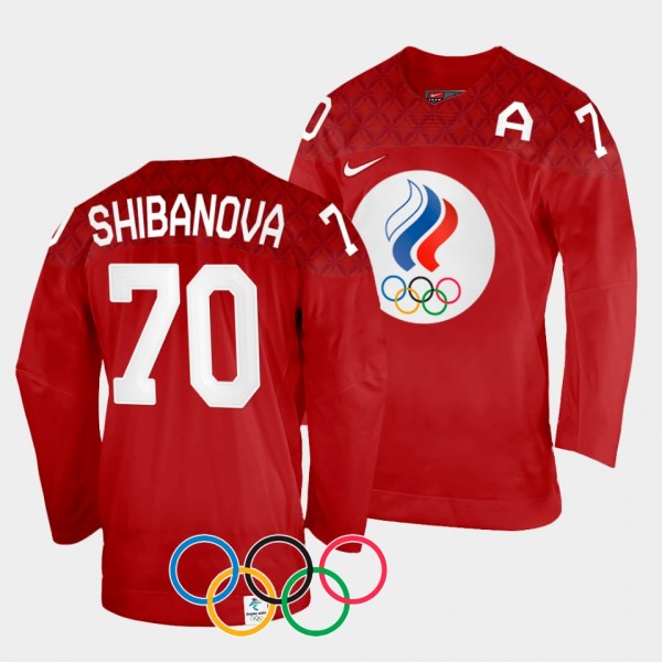 Anna Shibanova Russia Women's Hockey 2022 Winter Olympics #70 Red Jersey Home