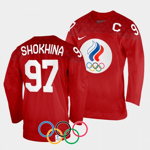 Anna Shokhina Russia Women's Hockey 2022 Winter Olympics #97 Red Jersey Home