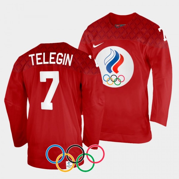 Russia Hockey #7 Sergei Telegin 2022 Winter Olympi...