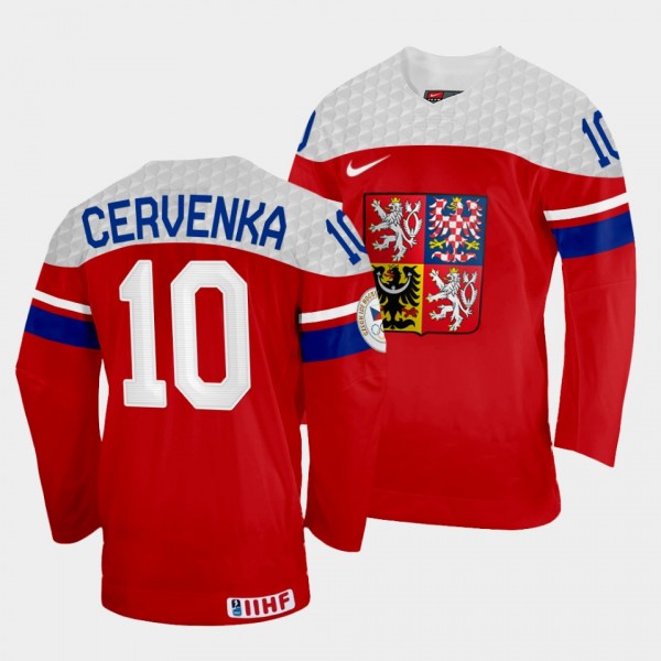 Czech Republic 2022 IIHF World Championship Roman Cervenka #10 Red Jersey Away