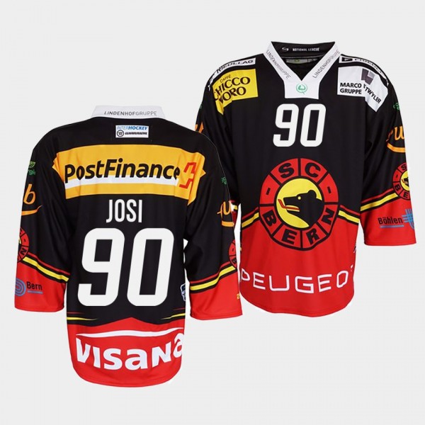 Roman Josi #90 SC Bern Jersey Men's Ice Hockey Bla...