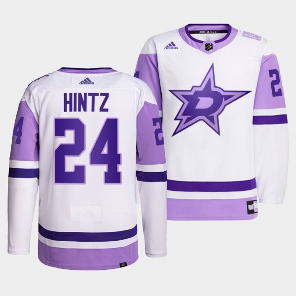 Dallas Stars Roope Hintz 2021 HockeyFightsCancer Jersey #24 White Primegreen