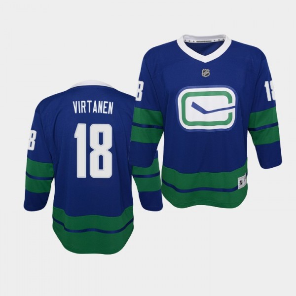 Youth Jersey Jake Virtanen #18 Vancouver Canucks Premier Alternate Canucks