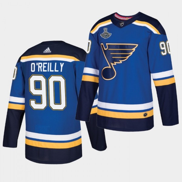 Ryan O'Reilly #90 Blues 2019 Stanley Cup Champions Authentic Player Men's Jersey