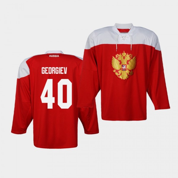 Alexandar Georgiev Russia Team 2019 IIHF World Championship Red Jersey