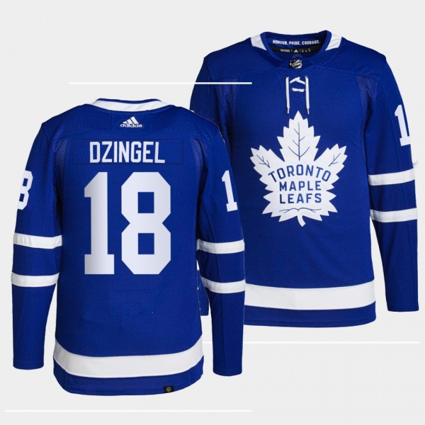 Ryan Dzingel Maple Leafs Home Blue Jersey #18 Auth...