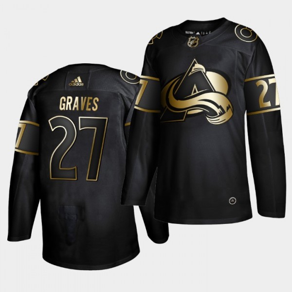 Ryan Graves #27 Avalanche Golden Edition Black Authentic Jersey