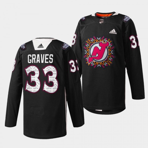 Ryan Graves Devils #33 2022 Hispanic Heritage Nigh...