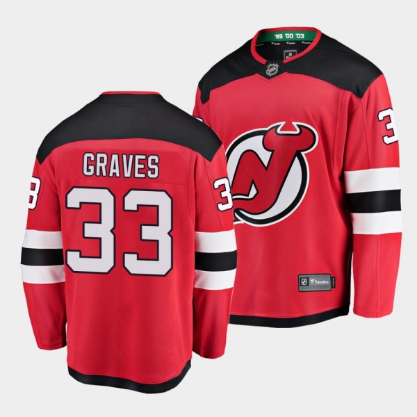 Ryan Graves New Jersey Devils 2021 Home Men Red Pl...