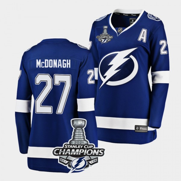 Ryan McDonagh Tampa Bay Lightning 2021 Stanley Cup Champions Blue Home Women Jersey