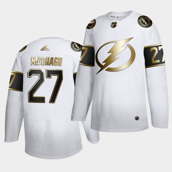 Ryan McDonagh #27 Lightning Golden Edition White Authentic Jersey