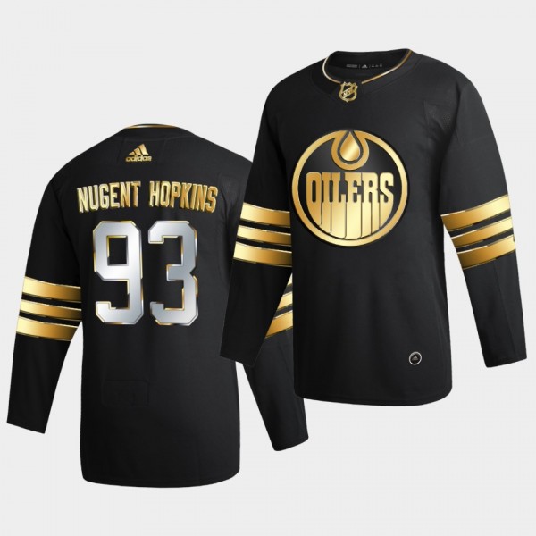 Edmonton Oilers ryan nugent-hopkins 2020-21 Golden Edition Limited Authentic Black Jersey