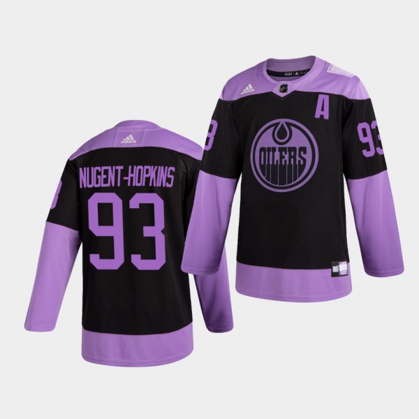 Edmonton Oilers Ryan Nugent-Hopkins HockeyFightsCancer Jersey Purple Authentic