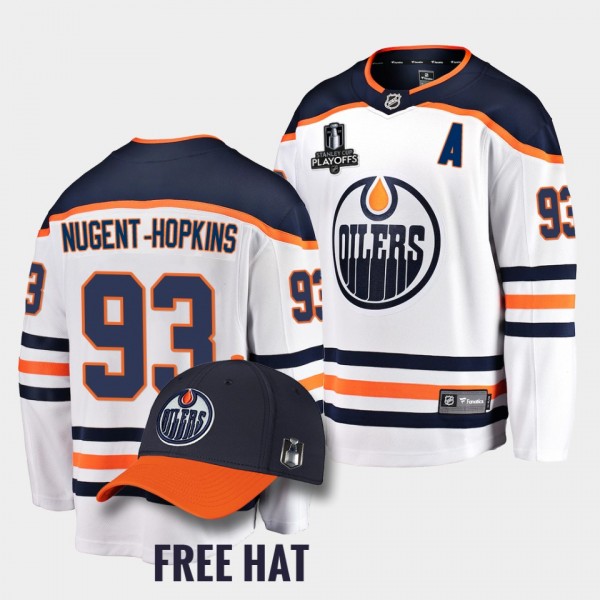 Ryan Nugent-Hopkins Edmonton Oilers 2022 Pacific Conference Champions White Away Jersey Men