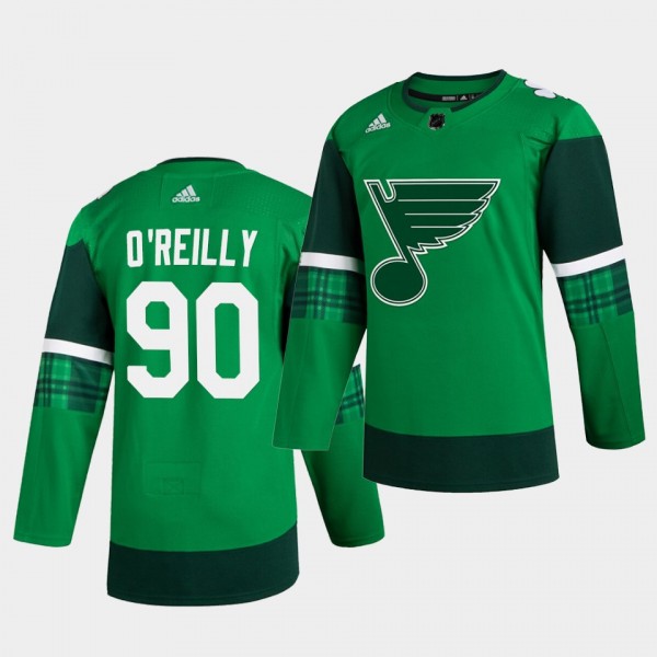 Ryan O'Reilly Blues 2020 St. Patrick's Day Green A...