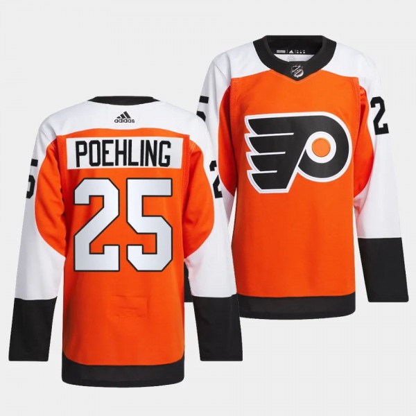 Ryan Poehling Philadelphia Flyers Home Orange #25 Primegreen Authentic Pro Jersey Men's