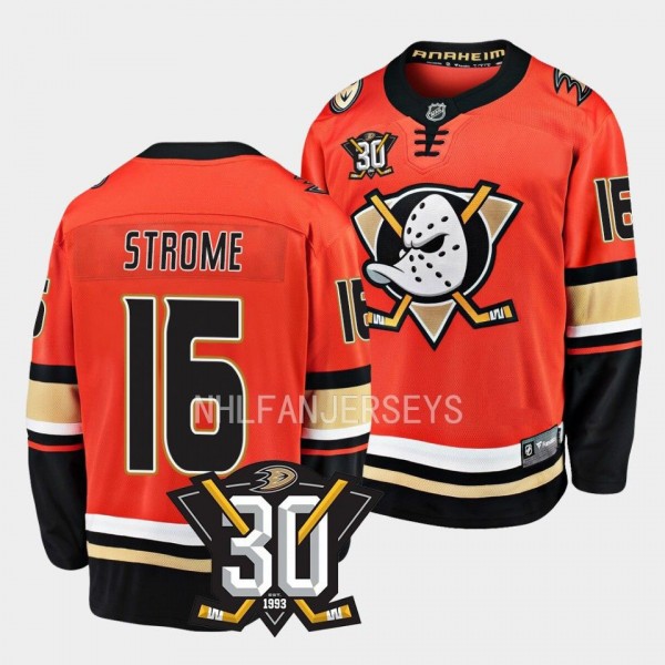 Anaheim Ducks Ryan Strome 2023-24 30th Anniversary Orange Home Jersey Men's