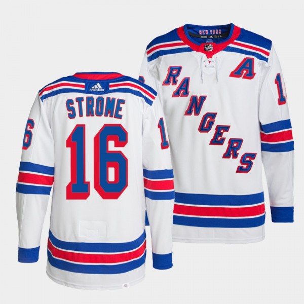 Ryan Strome Rangers Away White Jersey #16 Primegreen Authentic Pro
