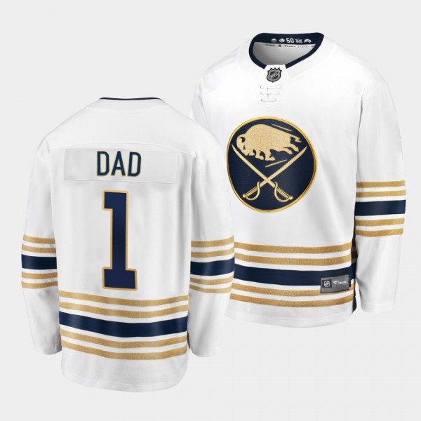 Greatest Dad Buffalo Sabres White Jersey 2022 Fathers Day Gift