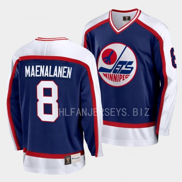 90s Night Winnipeg Jets Saku Maenalanen #8 Vintage...