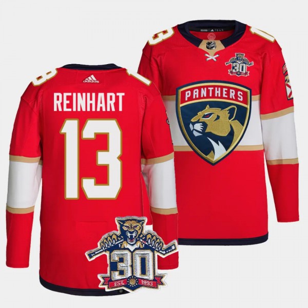 Florida Panthers 30th Anniversary Sam Reinhart #13 Red Authentic Home Jersey Men's