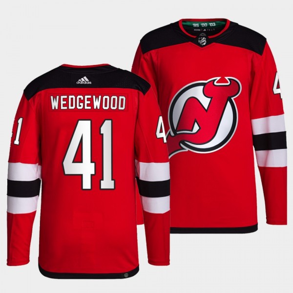 Scott Wedgewood #41 Devils Home Red Jersey 2021-22 Primegreen Authentic
